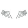 Brincos Piuka | Brinco Ear Cuff Brigite Zirconias Franjas Folheado Em Rodio Branco