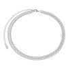 Chokers Piuka | Choker Piuka Kim Elos Grumet Duplos Folheado Em Rodio Branco