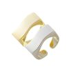 Aneis Piuka | Anel Duplo Luli Folheado A Ouro 18K E Folheado Em Rodio Branco