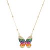 Colares Piuka | Colar De Borboleta Cecil Zirconias Coloridas Folheado A Ouro 18K