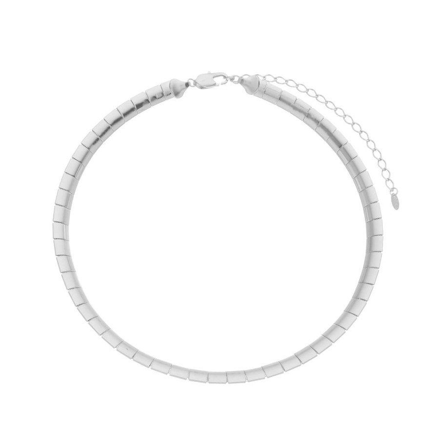 Chokers Piuka | Gargantilha Vintage Valentina Folhada Em Rodio Branco