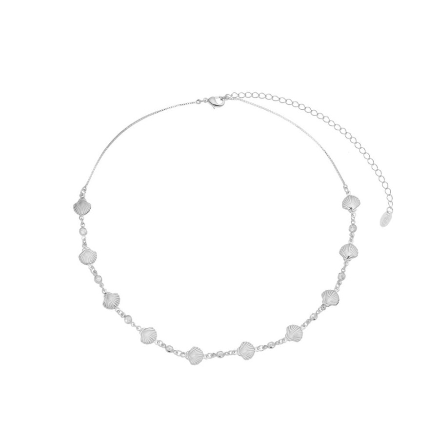 Chokers Piuka | Choker Conchas Amalfi Zirconias Folheado Em Rodio Branco