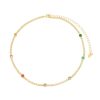 Chokers Piuka | Choker Piuka Riviera Anabel Zirconias Cristal E Coloridas Folheada A Ouro 18K