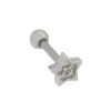 Piercings Piuka | Piercing De Furo Piuka Haste 6Mm Atria Estrela Zirconia Prata