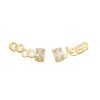 Brincos Piuka | Brinco Ear Cuff Good Vibes Assimetrico Zirconia Folheado A Ouro 18K