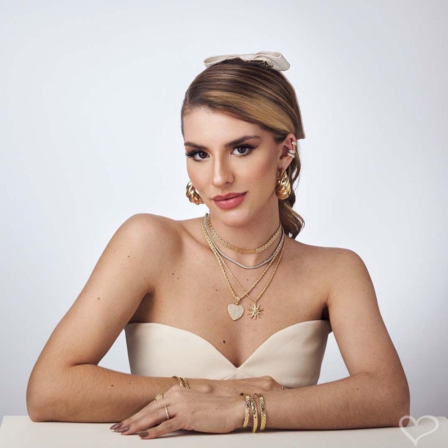 Brincos Piuka | Brinco De Argola Croissant Natalia Folheado A Ouro 18K