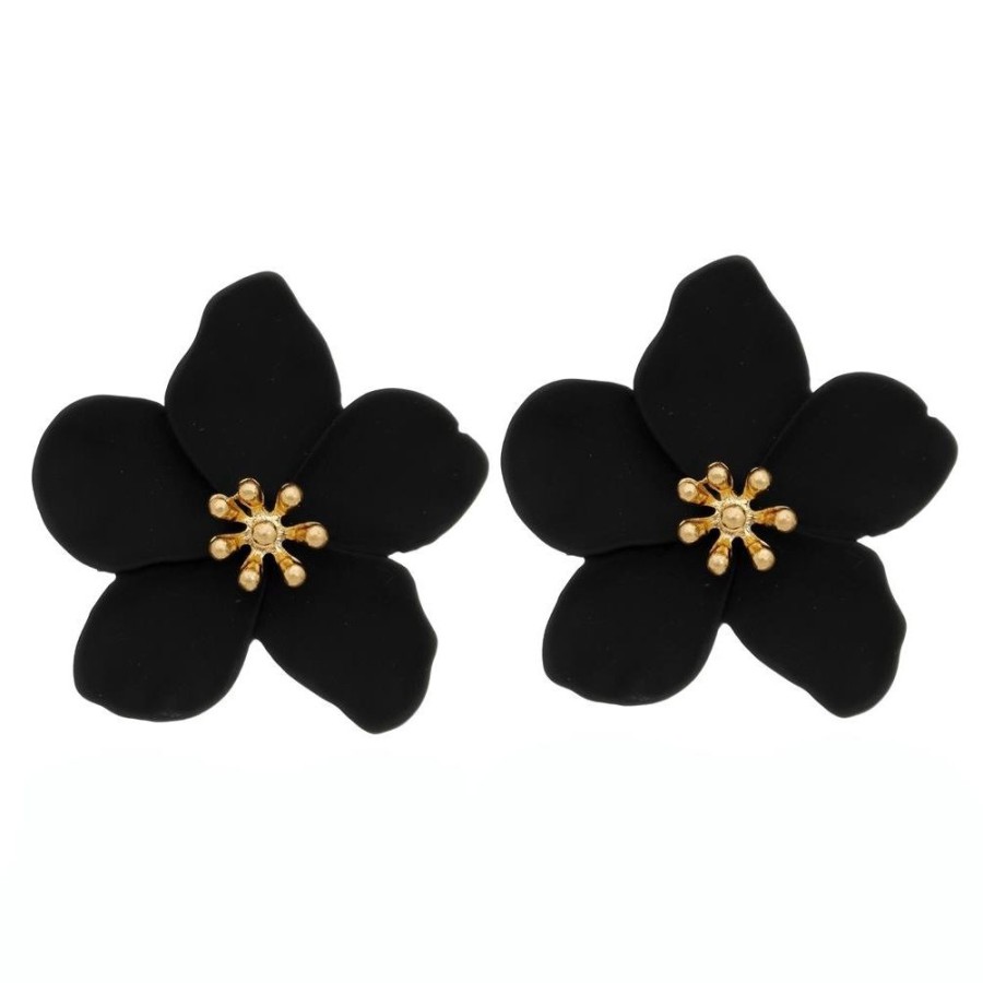 Brincos Piuka | Brinco De Flor Jasmim Preto