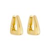 Brincos Piuka | Brinco Argola Triangular Emily P Folheado A Ouro 18K