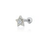 Piercings Piuka | Piercing De Furo Piuka Mini Estrela Haste 6Mm Zirconia Prata