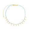 Chokers Piuka | Choker Piuka Stefany Mini Gotas Zirconias Azul Claro Folheada A Ouro 18K