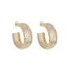 Brincos Piuka | Brinco De Argola Giulia Resina Off White Folheado A Ouro 18K