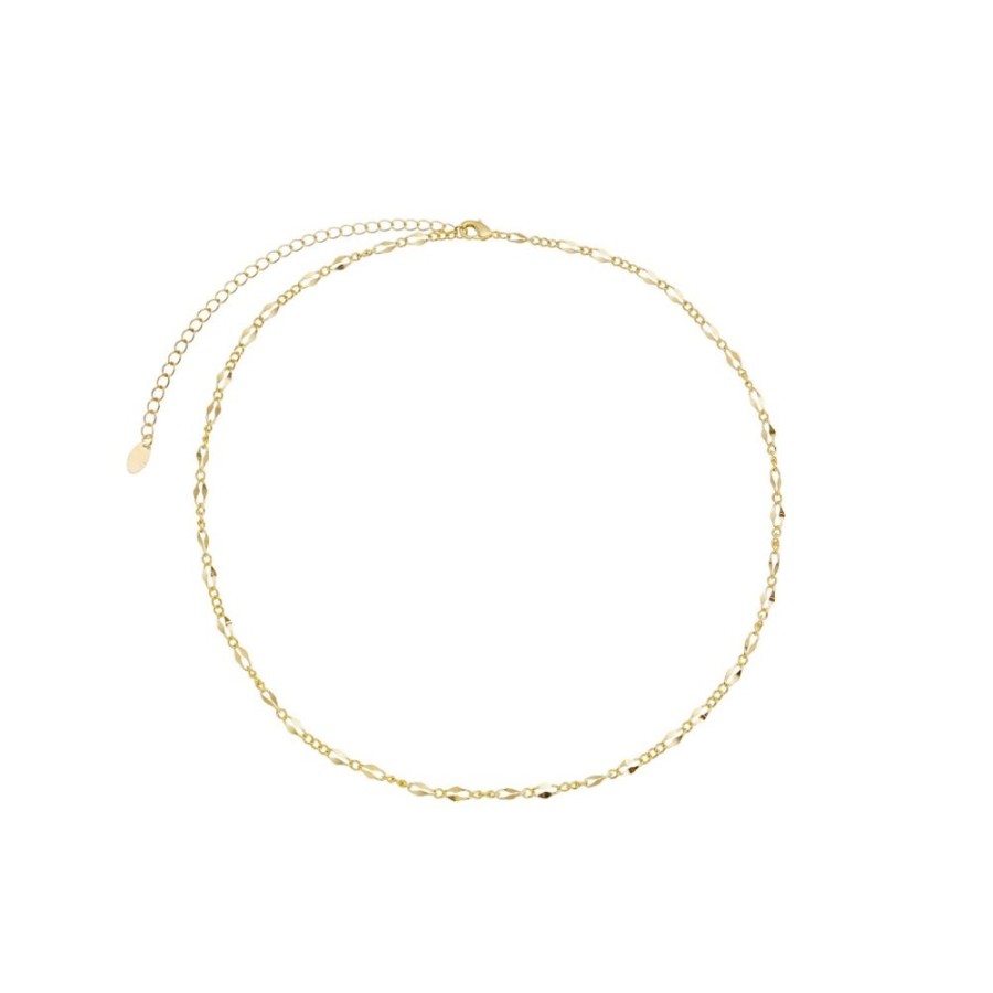 Colares Piuka | Colar Curto Julia Mini Elos Folheado A Ouro 18K