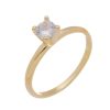 Aneis Piuka | Anel Solitario Folheado A Ouro 18K Zirconia Tanya