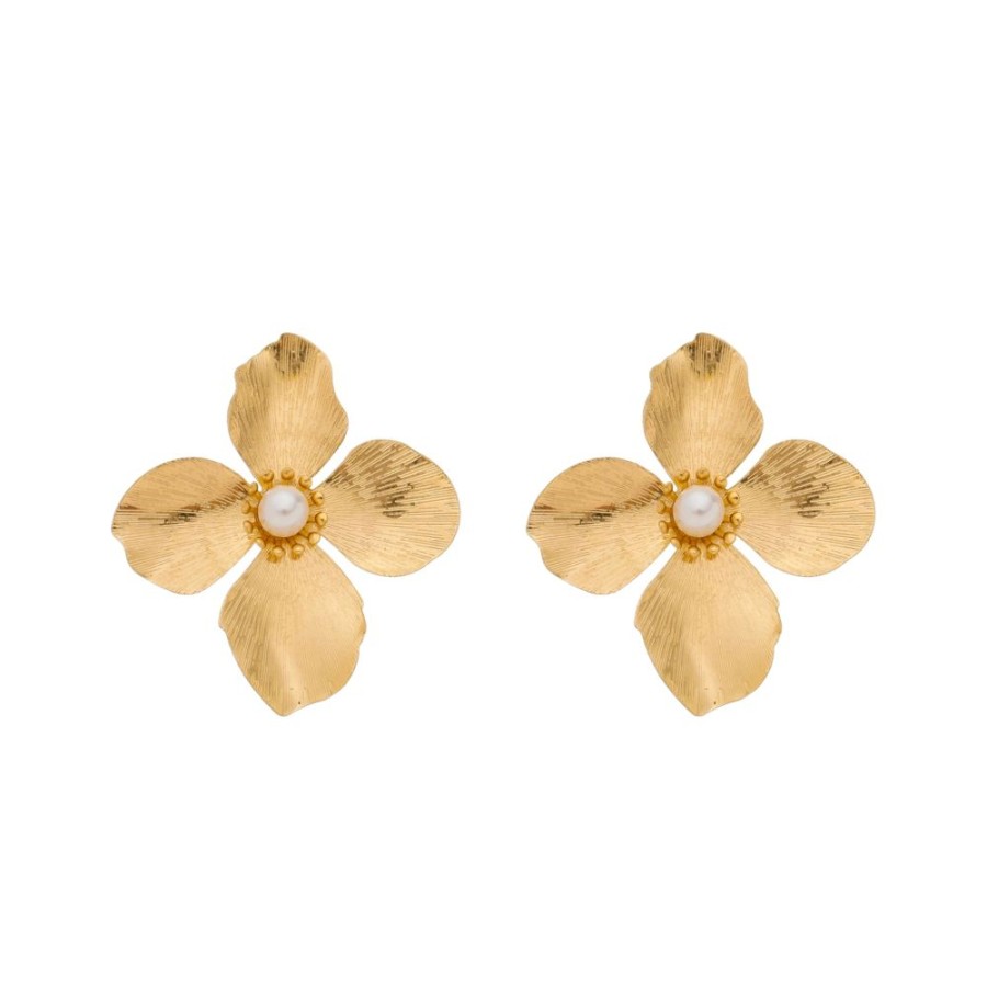 Brincos Piuka | Brinco De Flor Jasmine Dourado