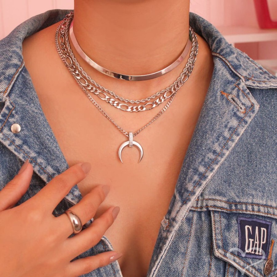 Chokers Piuka | Gargantilhafolheada Em Rodio Branco Nayla