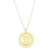 Colares Piuka | Colar Longo Medalha Hooponopono Vintage Folheado A Ouro 18K