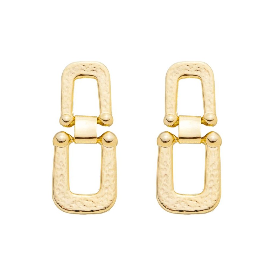 Brincos Piuka | Brinco Dois Elos Lia Folheado A Ouro 18K