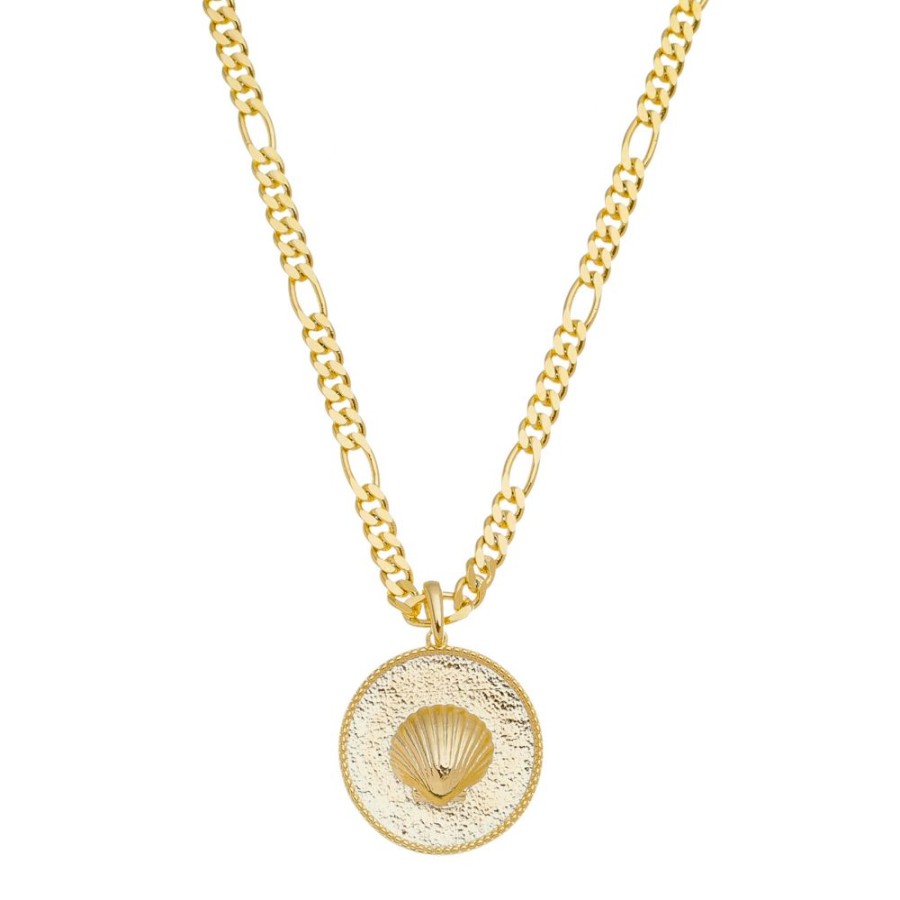 Colares Piuka | Colar Medalha Concha Mar Doce Lar Folheado A Ouro 18K