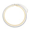 Chokers Piuka | Choker 2 Voltas Malha Metal Folheada A Ouro 18K E Folheada Em Rodio Branco Vitto