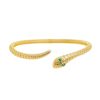 Piercings Piuka | Bracelete Ravenna Serpente Zirconias Esmeralda Folheado A Ouro 18K