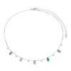 Chokers Piuka | Choker Piuka Dhil Gotas Zirconias Coloridas Folheada Em Rodio Branco