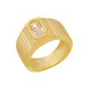 Aneis Piuka | Anel Folheado A Ouro 18K Baguete Zirconia Layla