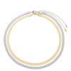 Chokers Piuka | Choker Piuka Vittoria 2 Voltas Malha Metal Folheada A Ouro 18K E Folheada Em Rodio Branco