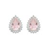 Brincos Piuka | Brinco Maria Fernanda Gota Zirconia Rosa Folheado Em Rodio Branco