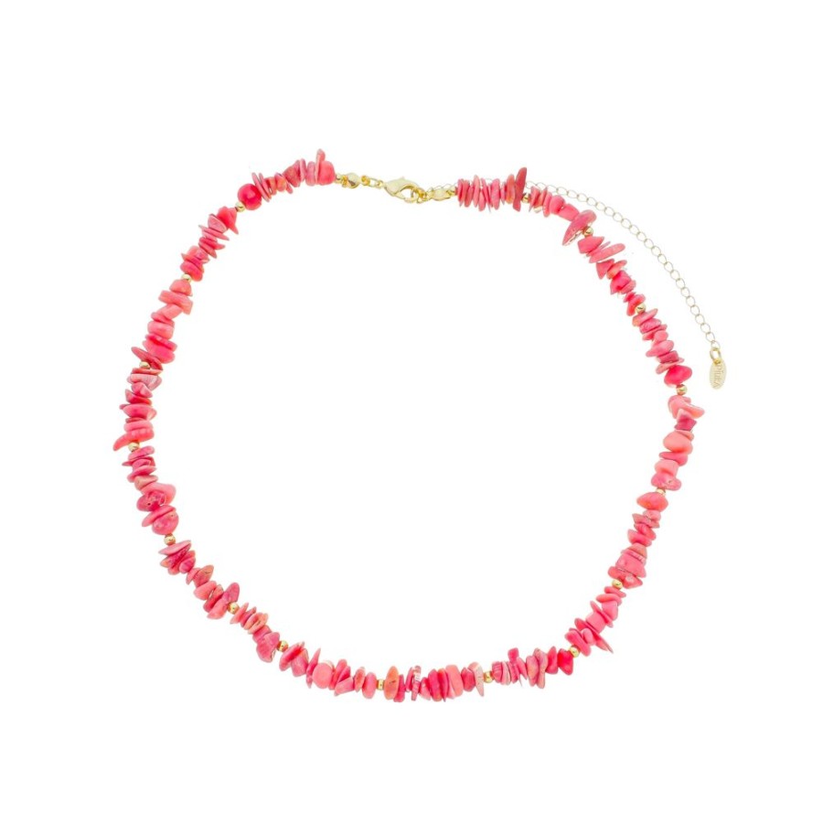 Chokers Piuka | Colar Gisele Cascalho Pedra Natural Rosa