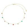 Chokers Piuka | Choker Piuka Milli Zirconias Coloridas Folheado A Ouro 18K