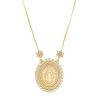 Colares Piuka | Colar Nossa Senhora Das Gracas Medalha Oval Zirconias Folheado A Ouro 18K