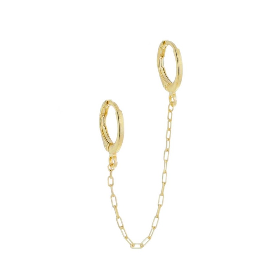 Brincos Piuka | Brinco Ear Line Lizi Elos Folheado A Ouro 18K