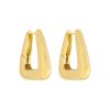 Brincos Piuka | Brinco Argola Triangular Emily G Folheado A Ouro 18K