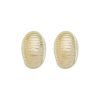 Brincos Piuka | Brinco Semi Oval Texturizado Clara Folheado A Ouro 18K