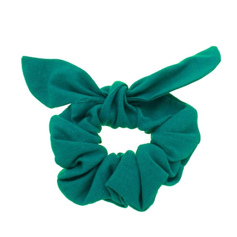 Acessorios Piuka | Scrunchie/ Lacinho Piuka Sasha Linho Verde Petroleo