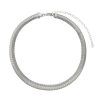 Chokers Piuka | Choker Piuka Fernanda Malha Grossa Metal Folheada Em Rodio Branco