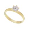 Aneis Piuka | Anel Solitario Piuka Celina Zirconia Cristal Folheado A Ouro 18K