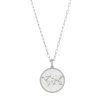 Colares Piuka | Colar Feminino Medalha Mapa Mundi Sonhe Alto Folheado Em Rodio Branco