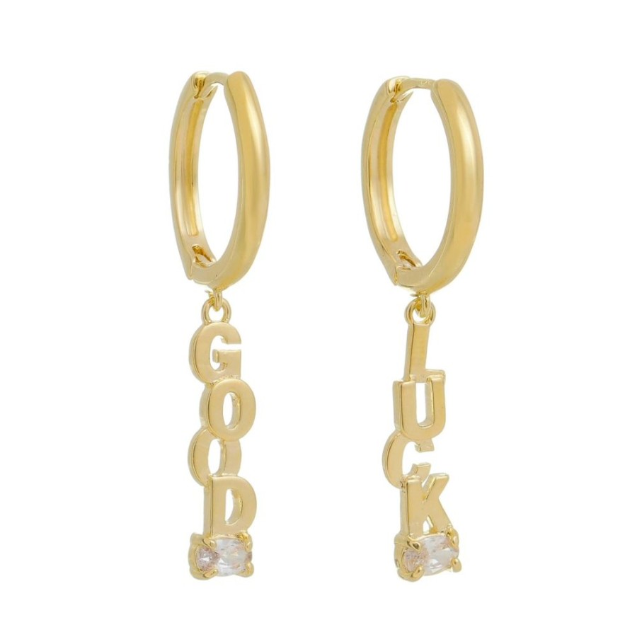 Brincos Piuka | Brinco De Argola Good Look Zirconia Folheado A Oouro 18K