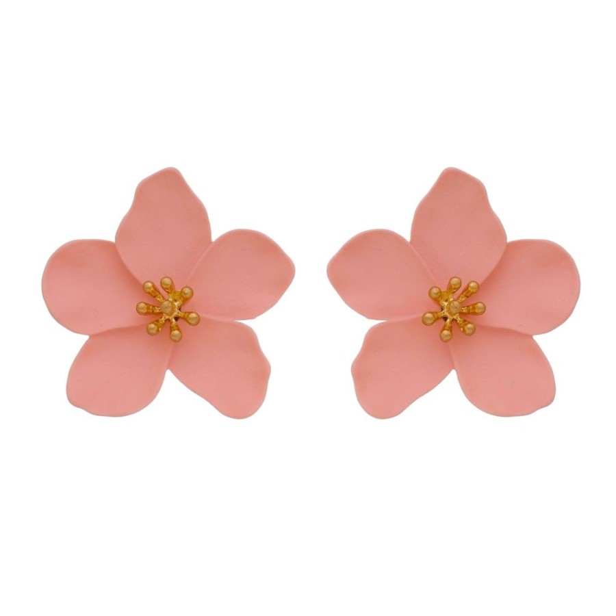 Brincos Piuka | Brinco Piuka Flor Jasmim Rosa