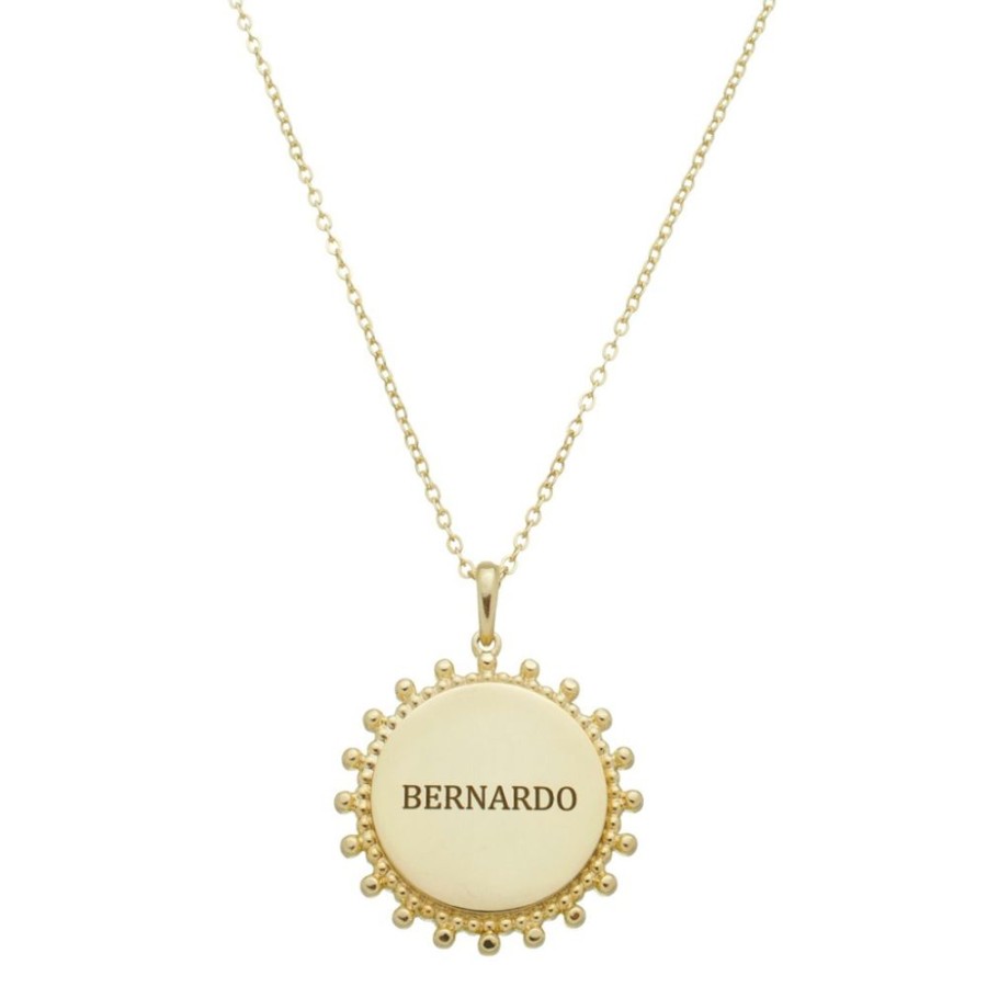 Colares Piuka | Colar Personalizado Nome Medalha Vintage Folheado A Ouro 18K