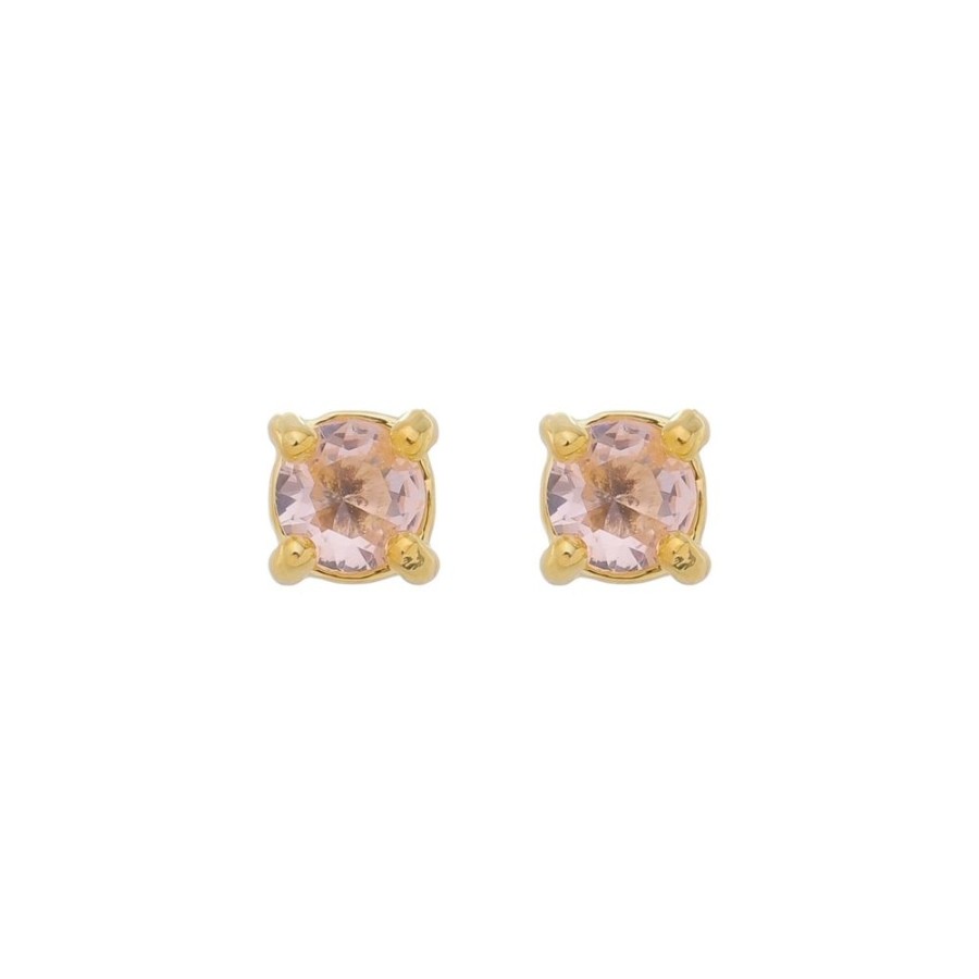 Brincos Piuka | Brinco Ponto De Luz P Amor Hcc Zirconia Folheado A Ouro 18K