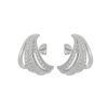 Brincos Piuka | Brinco Ear Hook Serena Zirconias Folheado Em Rodio Branco