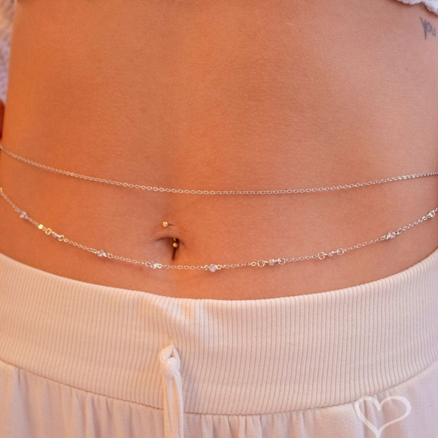 Acessorios Piuka | Belly Chain Ananda Zirconias Folheado Em Rodio Branco